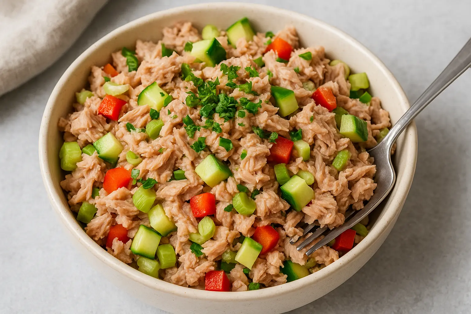 Healthy Tuna Salad Recipe with Fresh Veggies
